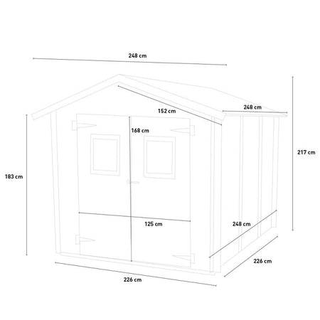 Casetta in legno con porta finestrata deposito da giardino "Made in Italy"