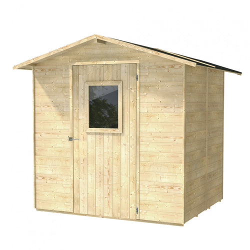 Casetta in legno con porta finestrata deposito da giardino Made in Italy 200 x 207 x h 214 cm
