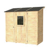 Casetta in legno addossata con porta finestrata deposito da giardino Made in Italy 207 x 102 x h 222 cm