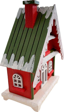 Casetta in legno rossa con luci a led h 16 cm decorazione natalizia Casa e cucina/Decorazioni per interni/Addobbi e decorazioni per ricorrenze/Decorazioni natalizie/Oggettistica MagiediNatale.it - Altamura, Commerciovirtuoso.it