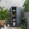 Casetta-Porta-Attrezzi-a-3-Ripiani-in-Legno-da-Abete-con-Tetto-in-Metallo,-45x45x160-cm,-Grigio-BN884H-019V00GYBN8