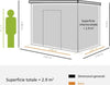 Casetta-Porta-Attrezzi-in-Acciaio,-Capanno-da-Giardino-con-2-Porte-Scorrevoli,-261x133x182cm-DF7845-079V01DF7