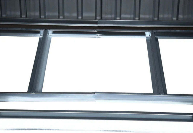 Casetta-Porta-Attrezzi-in-Acciaio,-Capanno-da-Giardino-con-2-Porte-Scorrevoli,-261x133x182cm-DF7845-079V01DF7