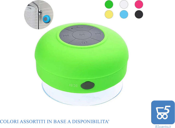 Cassa Altoparlante Bluetooth Impermeabile da Doccia Wireless Speaker Con Microfono Integrato Per Smartphone con Ventosa - Smartphone Tablet Computer