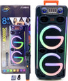 CASSA-KARAOKE-Altoparlante-Bluetooth-Wireless-multifunzione-doppio-8-pollici-con-microfono-SENZA-FILI-telecomando-LUCI-LED-RGB