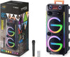 CASSA-KARAOKE-Altoparlante-Bluetooth-Wireless-multifunzione-doppio-8-pollici-con-microfono-SENZA-FILI-telecomando-LUCI-LED-RGB