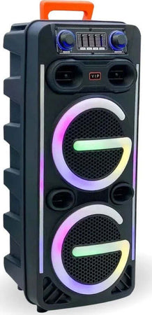 CASSA-KARAOKE-Altoparlante-Bluetooth-Wireless-multifunzione-doppio-8-pollici-con-microfono-SENZA-FILI-telecomando-LUCI-LED-RGB