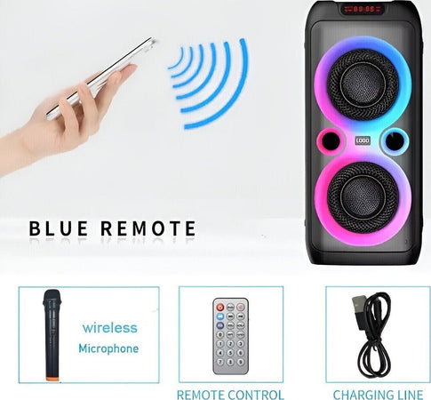 CASSA-Karaoke-TTD-2809-Altoparlante-Bluetooth-wireless-microfono-e-telecomando