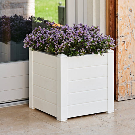 Vaso quadrato "Trama 001" In plastica da esterno e giardino per fiori e piante