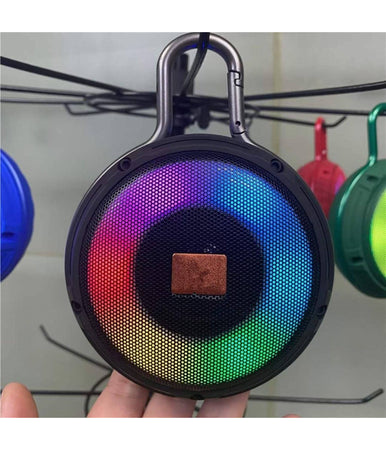 Cassa Speacker Portatile Bluetooth Luce Led Multicolor Con Gancio Per Appenderla