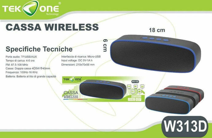Cassa Tekone W313d Speaker Bluetooth Portatile Radio Fm Microsd Aux Megabazz Elettronica e telefonia > Accessori Audio e Video > Casse Portatili Trade Shop italia - Napoli, Commerciovirtuoso.it