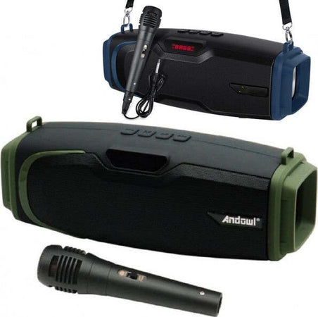 Cassa-Wireless-Bluetooth-Portatile-Sistema-Karaoke-Con-Microfono-Cablato-Q-yx600