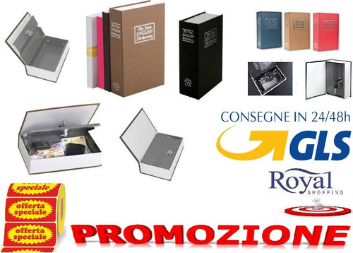CASSAFORTE-CASSETTA-DI-SICUREZZA-+2-CHIAVI-FINTO-LIBRO-MEDIO-SALVADANAIO-SOLDI