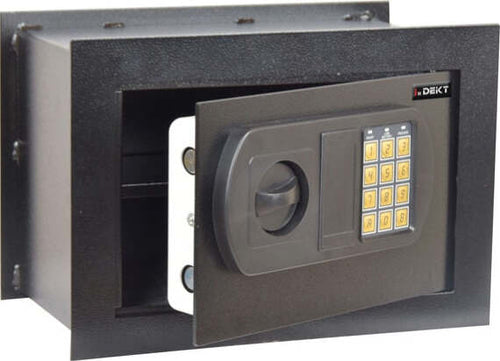 Cassaforte da muro - serratura elettronica - 33x20x23 cm - 9 kg - nero - Iternet Cancelleria e prodotti per ufficio/Archivio ufficio e accessori per scrivania/Casseforti portamonete e contabanconote/Piccole casseforti per contanti e assegni Eurocartuccia - Pavullo, Commerciovirtuoso.it