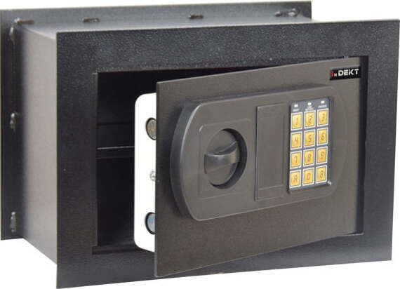 Cassaforte da muro - serratura elettronica - 33x20x23 cm - 9 kg - nero - Iternet Cancelleria e prodotti per ufficio/Archivio ufficio e accessori per scrivania/Casseforti portamonete e contabanconote/Piccole casseforti per contanti e assegni Eurocartuccia - Pavullo, Commerciovirtuoso.it