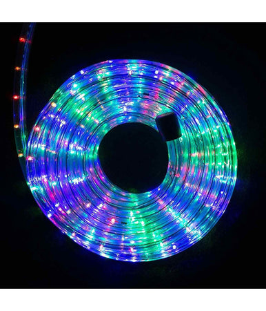Tubo Luminoso Natalizio 10 Metri Multicolor 240 Luci Con Controller 8 Funzioni