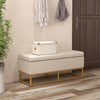 cassaPanca-con-Contenitore-per-ingresso-camera-da-letto-elegante-imbottita-grande-pouf-tessuto-negozio--Poliestere-Trapuntata-con-Gambe-in-Acciaio-d'oro,-110x44x48cm-baule-Beige-F838-353V80BGA