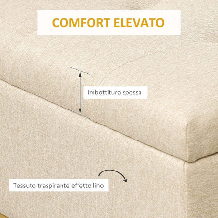 cassaPanca-con-Contenitore-per-ingresso-camera-da-letto-elegante-imbottita-grande-pouf-tessuto-negozio--Poliestere-Trapuntata-con-Gambe-in-Acciaio-d'oro,-110x44x48cm-baule-Beige-F838-353V80BGA