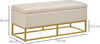 cassaPanca-con-Contenitore-per-ingresso-camera-da-letto-elegante-imbottita-grande-pouf-tessuto-negozio--Poliestere-Trapuntata-con-Gambe-in-Acciaio-d'oro,-110x44x48cm-baule-Beige-F838-353V80BGA