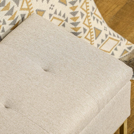 cassaPanca-con-Contenitore-per-ingresso-camera-da-letto-elegante-imbottita-grande-pouf-tessuto-negozio--Poliestere-Trapuntata-con-Gambe-in-Acciaio-d'oro,-110x44x48cm-baule-Beige-F838-353V80BGA