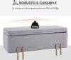 cassaPanca-Contenitore-baule-ingresso-panca-camera-da-letto-grande-pouf-tessuto-negozio-per-Interni-con-Seduta-Imbottita-e-Piedini-Laccati-Oro,-Design-Moderno-ed-Elegante,-100-x-40-x-42cm-F838-024GYA