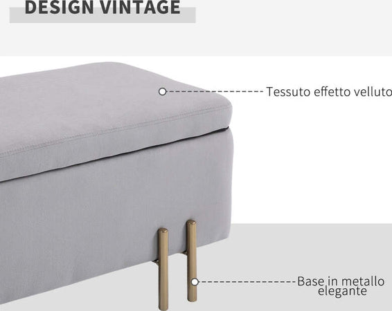 cassaPanca-Contenitore-baule-ingresso-panca-camera-da-letto-grande-pouf-tessuto-negozio-per-Interni-con-Seduta-Imbottita-e-Piedini-Laccati-Oro,-Design-Moderno-ed-Elegante,-100-x-40-x-42cm-F838-024GYA