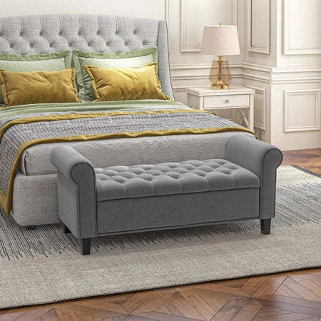 cassaPanca-FondoLetto-in-Tessuto-Vellutato-panca-con-Spazio-Portaoggetti-e-Braccioli-contenitore-baule-ingresso-camera-da-letto-elegante-imbottita-grande-pouf-tessuto-negozio-126x48.5x57-cm,-Grigio-F838-407V01GYA