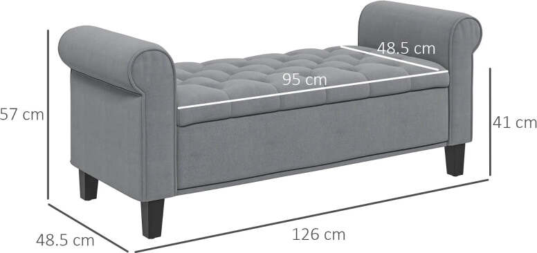 cassaPanca-FondoLetto-in-Tessuto-Vellutato-panca-con-Spazio-Portaoggetti-e-Braccioli-contenitore-baule-ingresso-camera-da-letto-elegante-imbottita-grande-pouf-tessuto-negozio-126x48.5x57-cm,-Grigio-F838-407V01GYA