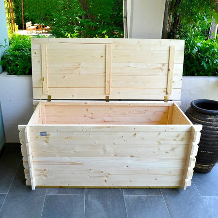 Cassapanca in legno di abete rosso baule da giardino contenitore da esterno
