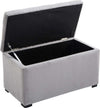 Cassapanca-Portaoggetti-Multiuso-con-2-Sgabello-Pouf-in-Velluto,-Grigio-Perla-panca-baule-ingresso-camera-da-letto-elegante-imbottita-grande-tessuto-negozio-F833-160GYA