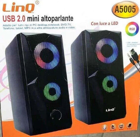 Casse Altoparlanti Stereo Usb 2.0 Con Luci Led Pc Gaming Rgb Speaker Tv Mp3 A5005 Elettronica/Audio e video portatile/Accessori/Casse portatili e Docking Station con altoparlanti/Casse portatili Bluetooth Trade Shop italia - Napoli, Commerciovirtuoso.it