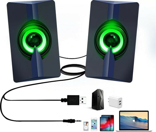 Casse Audio 2.0 Aux Usb Pc Altoparlanti Per Notebook 3 W X 2 Luce Rgb Ab-d377 Informatica e Videogiochi > Accessori PC > Casse per PC Trade Shop italia - Napoli, Commerciovirtuoso.it