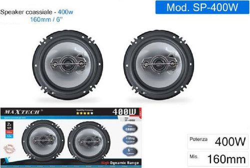 Casse Per Auto 400w Audio Volume 4 Vie Speaker Coassiale Maxtech Musica Sp-400w Elettronica/Elettronica per veicoli/Elettronica per auto/Sistemi audio/Altoparlanti/Altoparlanti coassiali Trade Shop italia - Napoli, Commerciovirtuoso.it