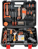 Cassetta-Attrezzi-da-lavoro-Completa-di-126-Pezzi-Trapano-Avvitatore-Doppia-Batteria-12V-pinze-chiavi-cacciaviti-punte