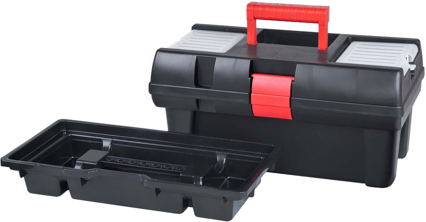 CASSETTA DEGLI ATTREZZI  NERA CON MANICO ROSSO RESISTENTE SOLIDA BEAST