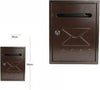 Cassetta-Della-Posta-Postale-Box-Lettere-In-Metallo-Da-Esterno-Marrone-26x20
