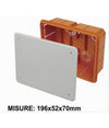 Cassetta Di Derivazione Da Incasso Muro Con Coperchio Viti 196 X 52 X 70mm 27031