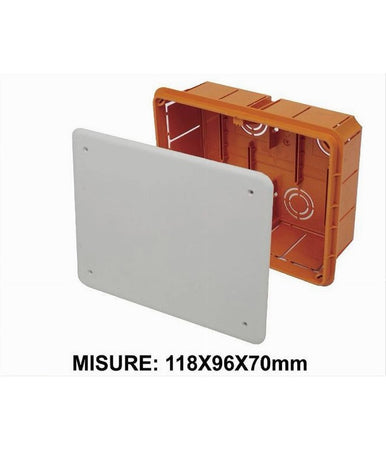 Cassetta Di Derivazione Da Incasso Muro Ip40 Con Coperchio Viti 118x96x70mm 27005