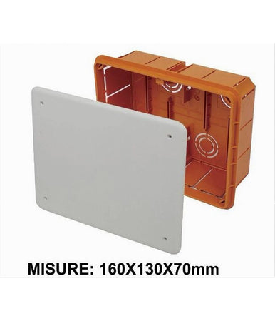 Cassetta Di Derivazione Incasso Muro Ip40 Con Coperchio Viti 160x130x70mm 27007