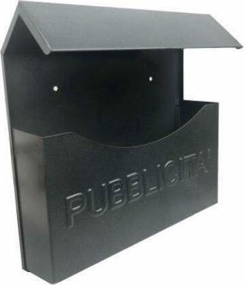 Cassetta per posta, porta pubblicità, con tetto in ferro battuto verniciata 32 x h 32 cm