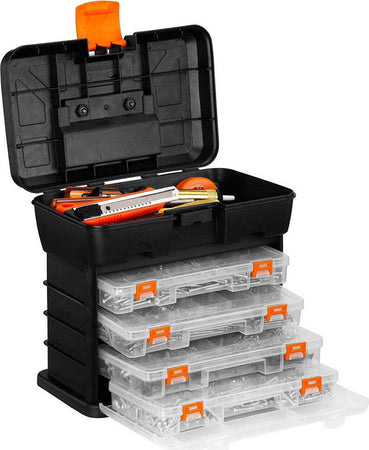 Cassetta Porta Attrezzi Porta Utensili In Plastica Con Cassetti 27x18x26,5cm Casa, arredamento e bricolage > Bricolage e fai da te > Cassette Attrezzi Trade Shop italia - Napoli, Commerciovirtuoso.it
