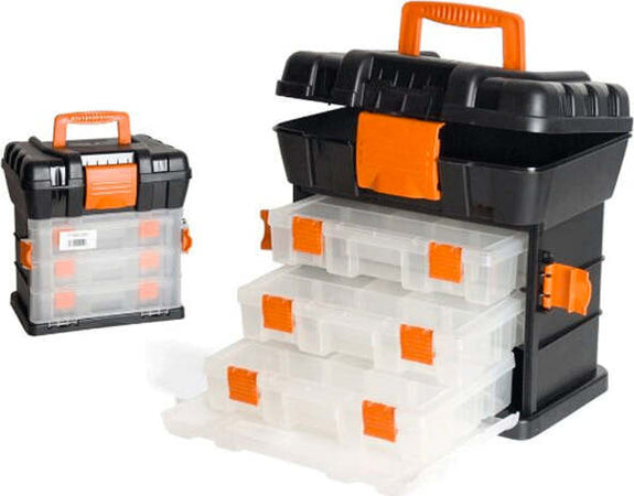 Scatola Portaoggetti, Organizer Per Cassette Degli Attrezzi, Scatola Portaoggetti Per Componenti In Plastica A Due Strati, Cassetta Degli Attrezzi Per - Foto 10