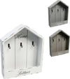 Cassetta-Portachiavi-Da-Parete-In-Legno-3-Posti-Shabby-Con-Mensola-Portalettere