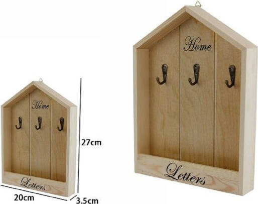 Cassetta-Portachiavi-Legno-Key-Box-3-Posti-Home-Letters-Lettere-Decoupage-07078