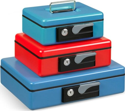 Cassetta portavalori Deluxe - 23x18 5x8 cm - blu - Iternet Cancelleria e prodotti per ufficio/Archivio ufficio e accessori per scrivania/Casseforti portamonete e contabanconote/Piccole casseforti per contanti e assegni Eurocartuccia - Pavullo, Commerciovirtuoso.it