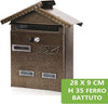 Cassetta-Posta-Postale-In-Ferro-Battuto-Verniciato-Buca-Lettere-28x35x9cm