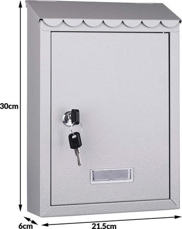 Cassetta Postale Parete In Acciaio Buca Lettere Posta Esterno Con Chiave Grigio Fai da te/Ferramenta/Cassette della posta e accessori/Cassette postali con fissaggio a parete Trade Shop italia - Napoli, Commerciovirtuoso.it