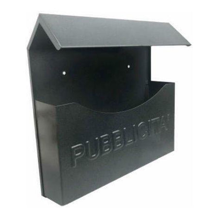 Cassetta per posta, porta pubblicità, con tetto in ferro battuto verniciata 32 x h 32 cm