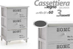 Cassettiera 3 Cassetti 60x40x31cm Comodino Home Bianco Legno Moderna Multiuso Casa, arredamento e bricolage > Arredamento > Mobili e Accessori Trade Shop italia - Napoli, Commerciovirtuoso.it