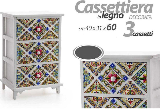 Cassettiera 3 Cassetti Comodino Legno Moderno Bianco Mediterraneo 40x31x60cm 829369 Casa e cucina/Organizzazione interni/Porta oggetti cassetti e scaffali/Cassettiere Trade Shop italia - Napoli, Commerciovirtuoso.it